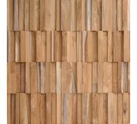 Wall!Supply Sample Wallsupply Ultrawood Vertical Solid Teak Wood Hardwood Panels, Wall Cladding 3D Interlocking Tiles