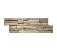Wall!Supply Wallsupply Ultrawood Benevento Solid Teak Wood Panels, Wall Cladding 3D Interlocking Tiles, 1Pcs 0.09M²