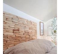 Wall!Supply Wallsupply Ultrawood Benevento Solid Teak Wood Panels, Wall Cladding 3D Interlocking Tiles, 10Pcs 0.9M²