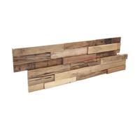 Wall!Supply Wallsupply Ultrawood Colorado Reclaimed Solid Teak Wood Panels, Wall Cladding 3D Interlocking Tile, Single Piece