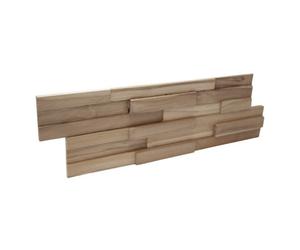 Wall!Supply Wallsupply Ultrawood Firenze Solid Teak Wood Panels, Wall Cladding 3D Interlocking Tiles, Single Piece
