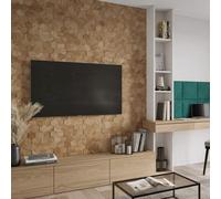 Wall!Supply Wallsupply Ultrawood Hexagon Solid Teak Wood Panels, Wall Cladding 3D Interlocking Tiles, 10Pcs 0.38M²