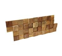 Wall!Supply Wallsupply Ultrawood Square Recycled Solid Teak Wood Panels, Wall Cladding 3D Interlocking Tiles, 1Pcs 0.09M²