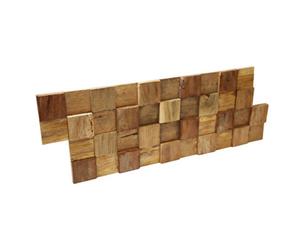 Wall!Supply Wallsupply Ultrawood Square Recycled Solid Teak Wood Panels, Wall Cladding 3D Interlocking Tiles, 1Pcs 0.09M²