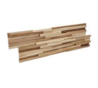 Wall!Supply Wallsupply Ultrawood Toscani Solid Teak Wood Panels, Wall Cladding 3D Interlocking Tiles, 1Pcs 0.09M²