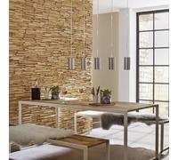 Wall!Supply Wallsupply Ultrawood Toscani Solid Teak Wood Panels, Wall Cladding 3D Interlocking Tiles, 10Pcs 0.9M²