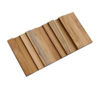 Wall!Supply Wallsupply Ultrawood Vertical Solid Teak Wood Hardwood Panels, Wall Cladding 3D Interlocking Tiles, 6Pcs 0.39M²