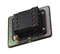 Wall Switch Panel 86 Type, Green Bronze Stainless Steel 1-4 Gang 1/2 Way for toggle for Light Control Plate Metal Vintage Industrial Decor(3 Gang)