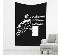 Wall Tapestries Barrel Racing Horse 3 Barrels 2 Hearts 1 Dream Tapestry Bedroom Aesthetic Tapestries Lightweight For Dorm Gift M