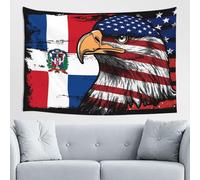Wall Tapestries Dominican Republic Flag Ameirca Flag With Eagle Pattern Garden Tapestry Lightweight Art Poster Bedroom Aesthetic Tapestries For Living Home Decor Room L