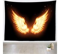 Wall Tapestries Fire Wing Daemon Dragon Wing Tapestry Anti-Fading Art Poster Bedroom Aesthetic For Living Dorm S