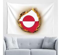 Wall Tapestries Greenland Flame Flag Logo Tapestry Décor Tapestries Aesthetic Art Poster For Living Dorm Gift M