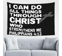 Wall Tapestries I Can Do All Things Through Christ-Jesus Style Tapestry Décor Garden Tapestry Bedroom Aesthetic Wall Hanging For Living Dorm Home Decor S