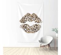 Wall Tapestries Kiss Print With Leopard Pattern Tapestry Aesthetic Art Poster Anti-Fading Tapestriesfor Home Decor Dorm Living L