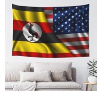 Wall Tapestries Uganda Ugandans And American Usa Flag Wall Hanging Décor Garden Tapestry Lightweight Art Posterfor Room Living Gift M