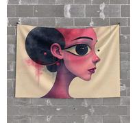 Wall Tapestry A Surreal Portrait with Vibrant Colors and Abstract Elements Tapestry Boys Bedroom Accessories Room Decore(75X100CM)