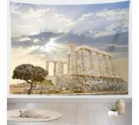 Wall Tapestry Ancient Greece Wall Hanging Tapestries Ancient Ruins 3D Wall Art Blanket Home Decor for Bedroom Living Room Dorm 200x200 cm A-6693