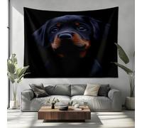 Wall Tapestry for Bedroom 60in x 40in Black Tapestries Wall Hanging Living Room Dorm Fabric Decor Cute Rottweiler Puppy Wall Art Home Decoration Tapestry Poster, Beach Blanket