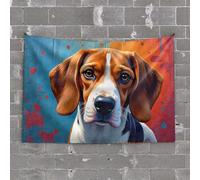 Wall Tapestry for Bedroom Colorful Portrait of A Cute Dog Tapestry Tapestry Funny Man Cave Decorations(75X100CM)