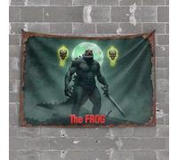 Wall Tapestry Monstrous Frog with Sword Against Moonlit Sky Tapestry Tapestry for Walls Wall Tapestry College(100X150CM)