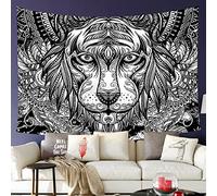 Wall Tapestry Tiger Mandala Animals Wild Animal Head Wall Hanging Art Aesthetic Bedspread, For Bedroom, Party, Wedding, 150x200cm