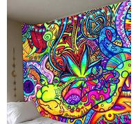 Wall Tapestry, Trippy Tapestry Psychedelic Bohemian Hippie Colorful Snail Forest Art Print Wall Hanging Room Decor for Bedroom Living Room