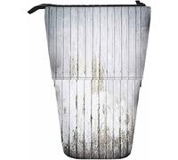 Wall Telescopic Pencil Stationery Case Pens Storage Box with Zipper Closure for Women Men Boys Girls Striped Dirty Old Aged Crack Messy Rough Streaks Vintage Stain Weathered