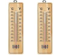 Wall Thermometer for Indoor and Outdoor Use (Pack of 2) Measure Room Garden Greenhouse Office Temperature Measures Fahrenheit and Centigrade Dual Scale °C/°F