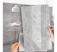 Wall Tile Sticker Grey Marble Tiles Decals 11.8x23.6 inch Self-Adhesive Backsplash for Peel & Stick Vinyl Home Decor Splashbacks Decoration Tile Stick on Tiles for Bathroom Kitchen Decor (I)