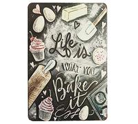 Wall Tin Sign Quality Life is What You Bake It Vintage Garage Home Decor Aluminum Plates Printed 8"x12"