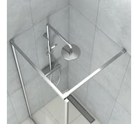 Wall to Glass Fixed Panel Support Rod, Shower Partition Stabilizer Bracket, Surface Mount Reinforced Bar for Bathroom and Kitchen, Durable Design