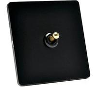 Wall Toggle Switch, Steel Switch Panel Black 1-4 Gang 2 Way Single Double Control Lamp Home 86 Type Antique Brass Switch Stainless(1 Gang)