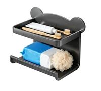 Wall Toilet Paper Holder Large Capacity 2-Layer No-Drilling Organizer