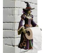 Wall Toilet Paper Holder - Witch Figure - Fabric Storage Shelf | Halloween Bathroom Organiser for Shower Toilet | Decorative Toilet Paper Dispenser for RV Men Women | Spooky Wall Mount Accesso