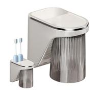 Wall Toothbrush Organizer,Electric Toothbrush Holder for Bathrooms | Magnetic Mouthwash Cup Dispenser for Apartments Hotels Kitchens