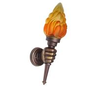 Wall Torch Lamp | Torch Hand Light with Flame | Restaurant Cafe Bar Plug in/Wall Mount Fitting Bracket Light Lamp Porch Aisle Stair Bedroom Sconce