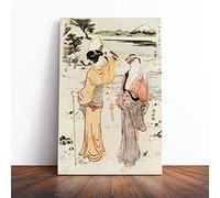 Wall Torii Kiyonaga Vintage Japanese Oriental Art (1) Canvas Print | Gallery Wrapped 30mm Frame Wall Art | 30x20 inches | Ready to Hang | Asian Picture | Living Room Bedroom Lounge Office