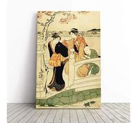 Wall Torii Kiyonaga Vintage Japanese Oriental Art (3) Canvas Print | Gallery Wrapped 30mm Frame Wall Art | 24x16 inches | Ready to Hang | Asian Picture | Living Room Bedroom Lounge Office