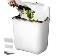 Wall Trash Can - Over The Door Trash Can with Lid | Waste Basket Mountable Container with Bags, Space-Saving Kitchen Supplies - for Under Sink, Cupboard, Cabinet, Counter