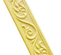 Wall Trim Line, Skirting line 3D Embossed Foam, Wall Border Sticker Decorative Strip Self-adhesive, DIY decorate wall, For Bathroom, Kitchen, Door Frame, TV background-Gold