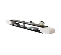 Wall TV Stand,Floating TV Stand Wall Unit - Modern Audio-Video Shelving, Wall-Mounted Console for Living Room, Simple Under TV Storage Cabinet, Stylish Black Design, Space-Saving Entertainm