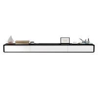 Wall TV Stand,Modern Floating TV Stand - Wall-Mounted for Living Room, Stylish Black & White Design with Concealed Wall Sockets, Spacious 220x20x24cm Storage Countertop, Perfect for Minimal