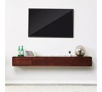 Wall TV Stand,Modern Solid Wood Floating TV Stand with 3 Drawers, Wall-Mounted Media Console for Living Room & Bedroom, Stylish Wooden Entertainment Center (Brown, 63"W x 8"D x 9.5"H)