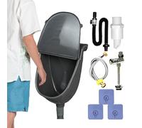 Wall Urinal with Cover,Outdoor Urinal Bathroom Garage Washout | Flushing Urine Diverter Spill Proof Toilet with Hose for RV Home Bathroom Vehicle Garage Camping Backyard