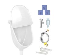 Wall Urinal with Lid, Mounted Male Urinal, Spill Proof Adjustable Urine Diverter with Hose, Sanitary Fluid Drainage System for Camping Dormitory Vehicle Yard