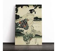 Wall Utagawa Kunisada Vintage Japanese Oriental Art (2) Canvas Print | Gallery Wrapped 30mm Frame Wall Art | 24x16 inches | Ready to Hang | Asian Picture | Living Room Bedroom Lounge Office