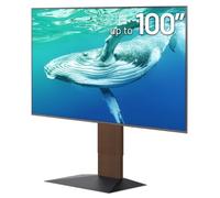 WALL V4 Floor Type | Japanese 50-90 Inch Universal Large-Screen Heavy Duty Pedestal TV Stand Adjustable Mount, No Drill | Walnut