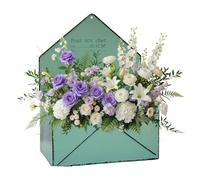 Wall Vases for Decoration - Envelope Shape Iron Flower Holder | Retro Wall Flower Pot with Drainage Hole | Metal Planter for Railing Outdoor Balcony Terrace Tree Entrance Gate Construction