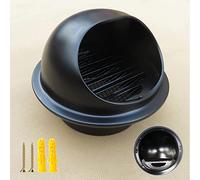 Wall Vent Outlet, Black Round Vent Cover 304 Stainless Steel, 12in 10in 7in Louvered Grille Cover Blocking Headwinds Dryer Vent External Cover, Versatile, Multiple Sizes Ventilation Hood