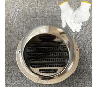 Wall Vent Outside Caps 150mm 200mm 140mm 60mm Grille Ventilation Outlet Outside Round Stainless Steel Dryer Vent Covers for Floor Ceiling Flats Bedroom(D:130MM/5.1INCH)